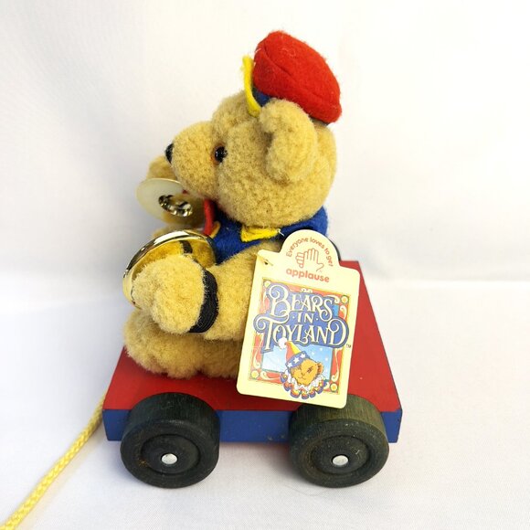 Applause Vintage Plush Teddy with Cymbals Toy Pull Bears in Toyland 1990s - Picture 2 of 10